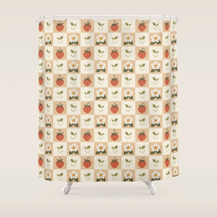Cottage Strawberries Shower Curtain Gallery Image 1