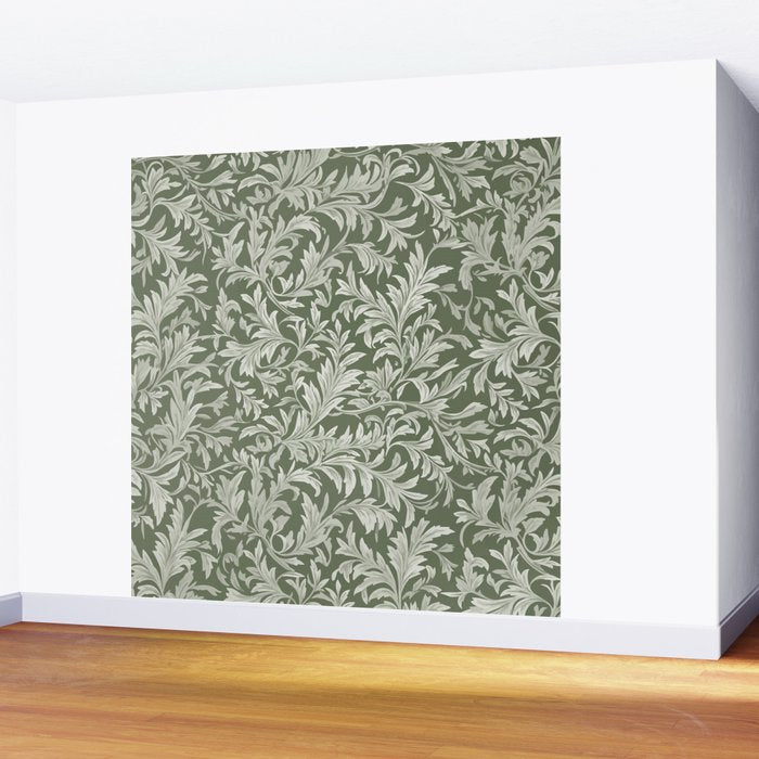 Countryside Bloom Sage Leaf Wall Mural Gallery Image 2