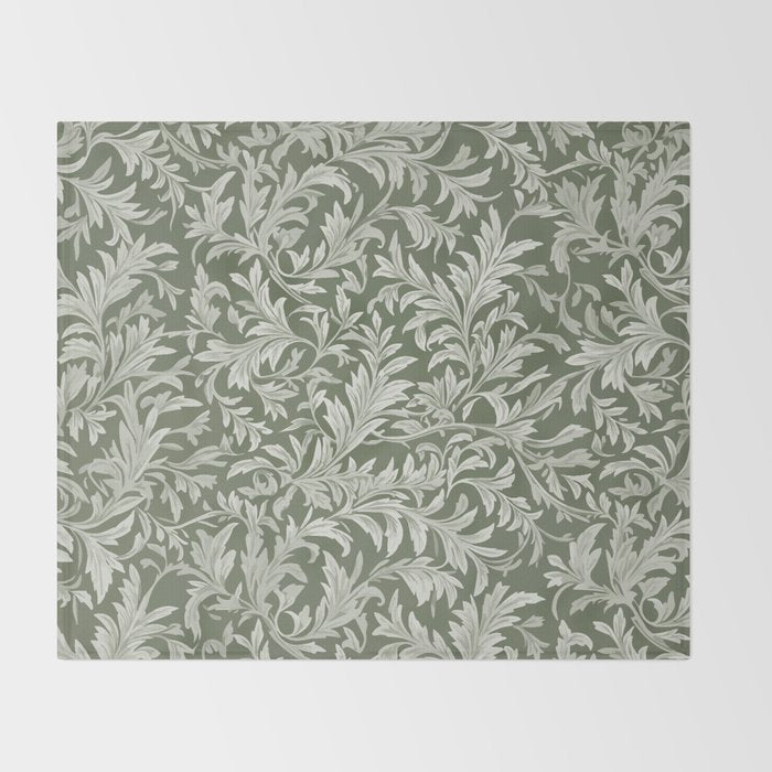 Countryside Bloom Sage Leaf Throw Blanket Gallery Image 2