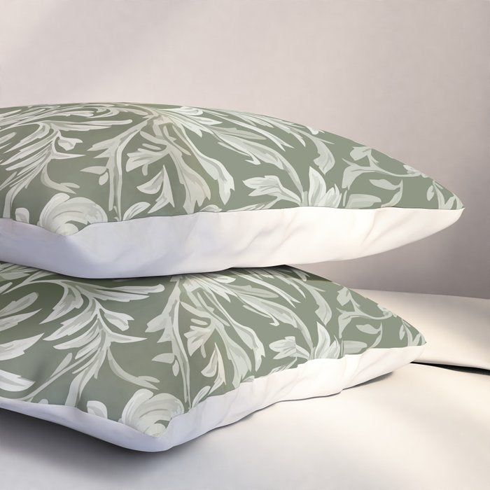 Countryside Bloom Sage Leaf Pillow Sham Gallery Image 3