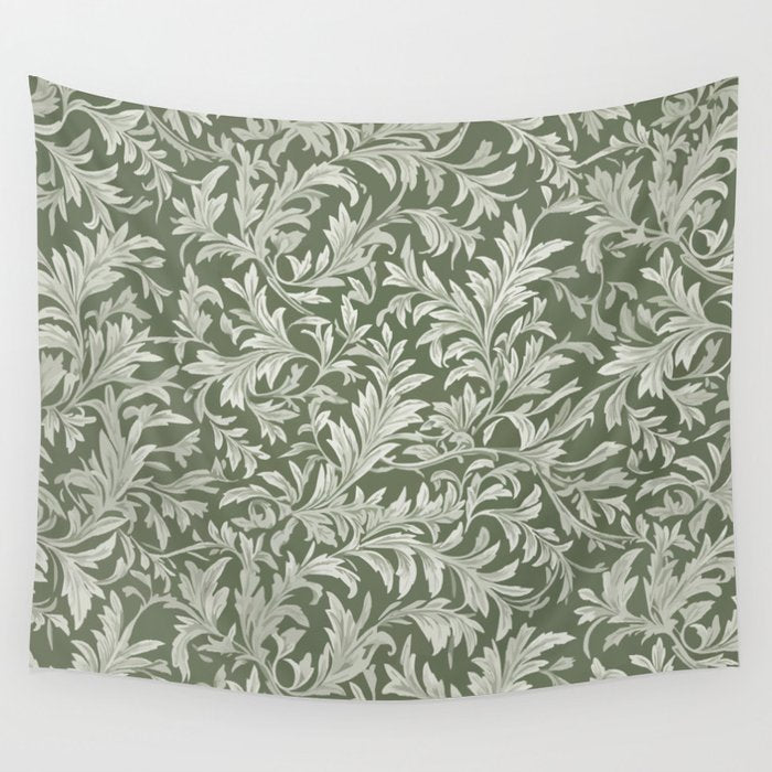 Countryside Bloom Sage Leaf Wall Tapestry Gallery Image 4