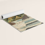Departing in Dreams - Mountain and Waterfalls - Nature Landscape in Green, Brown, Blue Yoga Mat Gallery Image 2