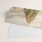 Departing in Dreams - Mountain and Waterfalls - Nature Landscape in Green, Brown, Blue Wrapping Paper Gallery Image 2