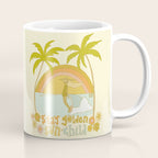 stay golden sun child lady surfer blonde / retro surf art by surfy birdy  Coffee Mug Gallery Image 1