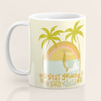 stay golden sun child lady surfer blonde / retro surf art by surfy birdy  Coffee Mug Gallery Image 3