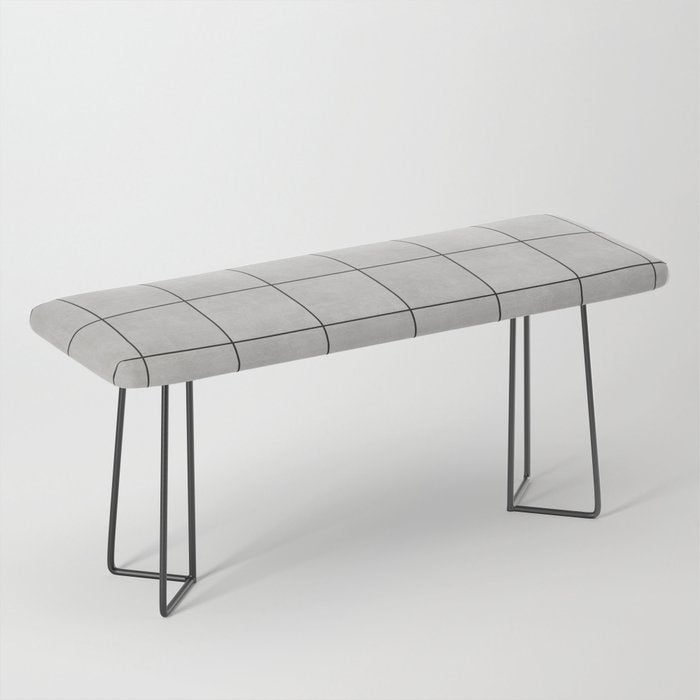 Large Grid Pattern - Grey Bench Gallery Image 1