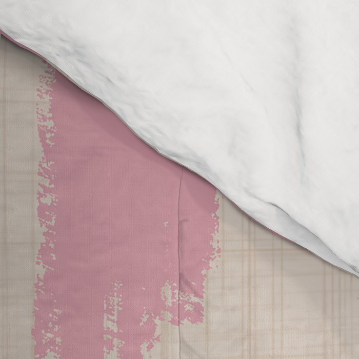 Blush Brushstrokes - Abstract Mid Century Modern Comforter Gallery Image 4