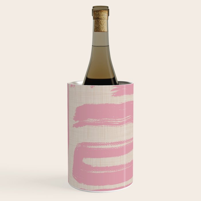 Blush Brushstrokes - Abstract Mid Century Modern Wine Chiller Gallery Image 3