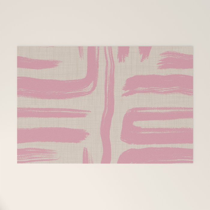 Blush Brushstrokes - Abstract Mid Century Modern Welcome Mat Gallery Image 1