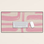 Blush Brushstrokes - Abstract Mid Century Modern Desk Mat Gallery Image 1