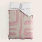 Blush Brushstrokes - Abstract Mid Century Modern Comforter Gallery Image 6