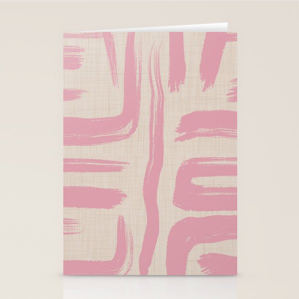 Blush Brushstrokes - Abstract Mid Century Modern Stationery Card Gallery Image 1