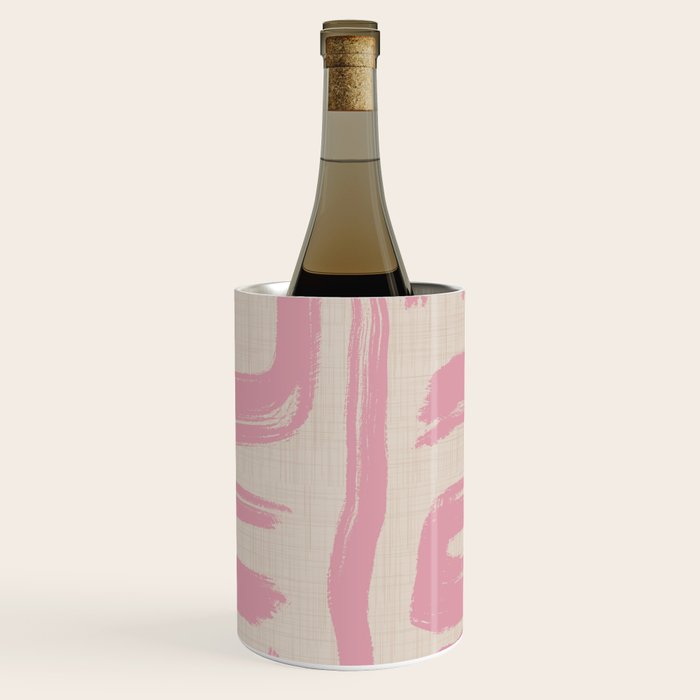 Blush Brushstrokes - Abstract Mid Century Modern Wine Chiller Gallery Image 1