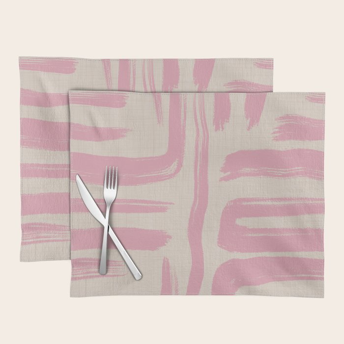 Blush Brushstrokes - Abstract Mid Century Modern Placemat Gallery Image 1