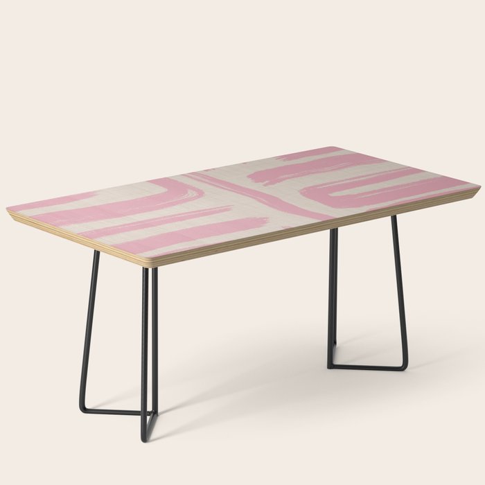 Blush Brushstrokes - Abstract Mid Century Modern Coffee Table Gallery Image 1