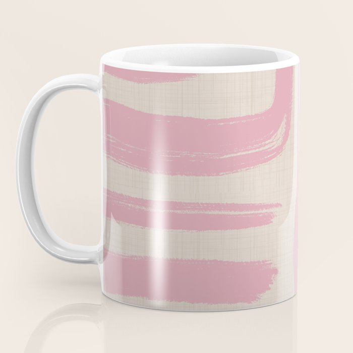 Blush Brushstrokes - Abstract Mid Century Modern Coffee Mug Gallery Image 3