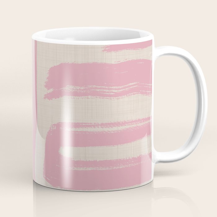 Blush Brushstrokes - Abstract Mid Century Modern Coffee Mug Gallery Image 1
