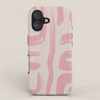 Blush Brushstrokes - Abstract Mid Century Modern iPhone Case Gallery Image 1