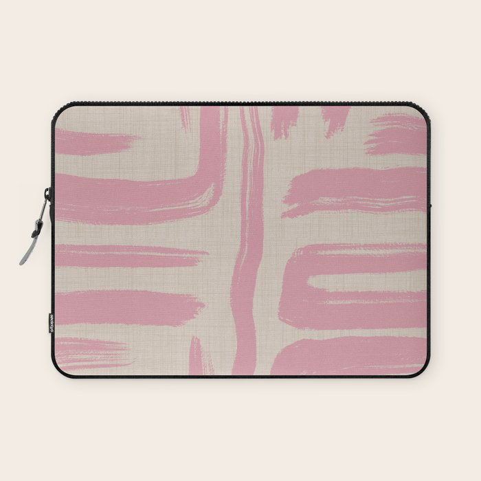 Blush Brushstrokes - Abstract Mid Century Modern Laptop Sleeve Gallery Image 1