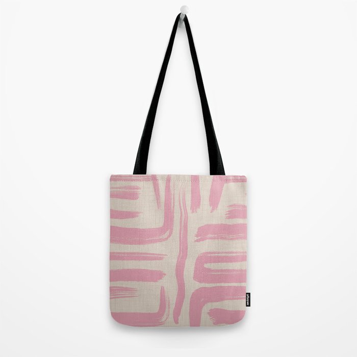 Blush Brushstrokes - Abstract Mid Century Modern Tote Bag Gallery Image 2