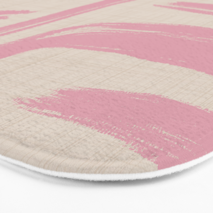 Blush Brushstrokes - Abstract Mid Century Modern Bath Mat Gallery Image 3