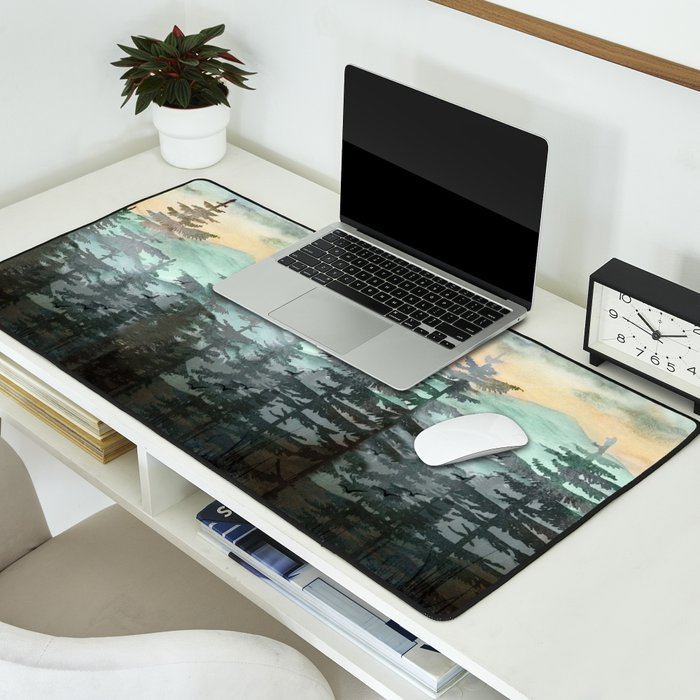 Pine Trees Desk Mat Gallery Image 2