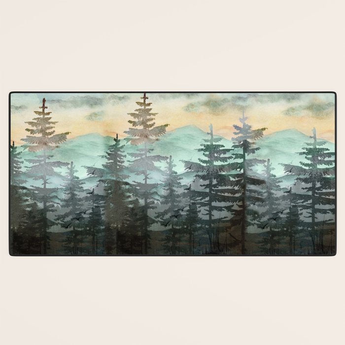 Pine Trees Desk Mat Gallery Image 3