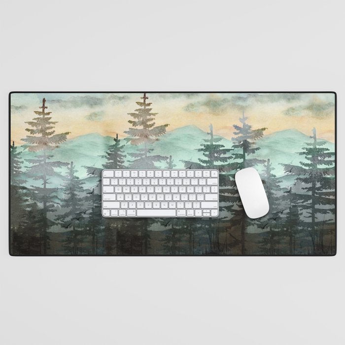 Pine Trees Desk Mat Gallery Image 1