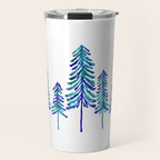 Pine Trees - Navy & Turquoise Palette Travel Mug Gallery Image 1