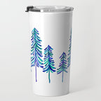 Pine Trees - Navy & Turquoise Palette Travel Mug Gallery Image 3