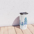 Pine Trees - Navy & Turquoise Palette Travel Mug Gallery Image 4