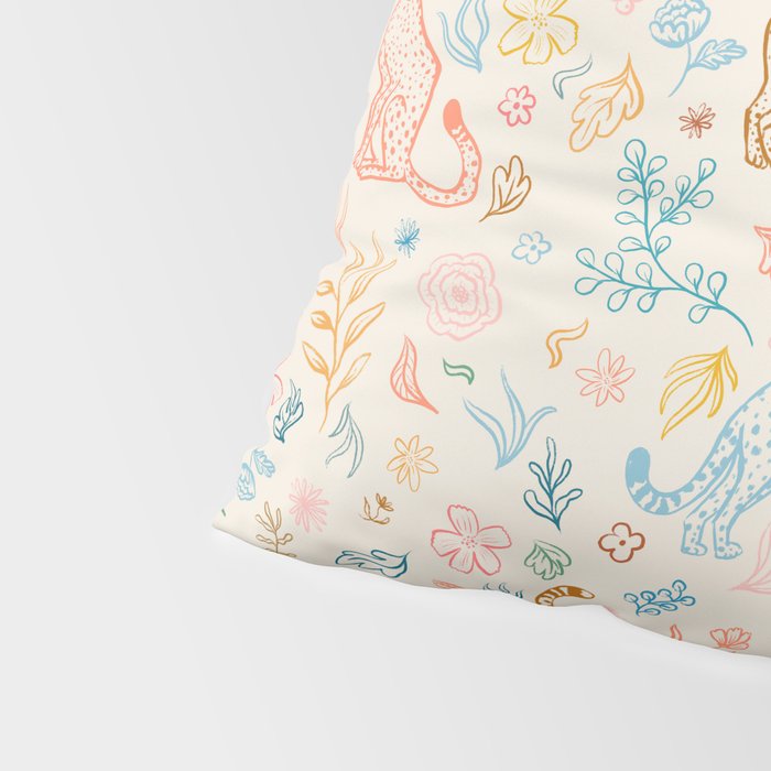 Rainbow Cheetahs and plants Pillow Sham Gallery Image 4