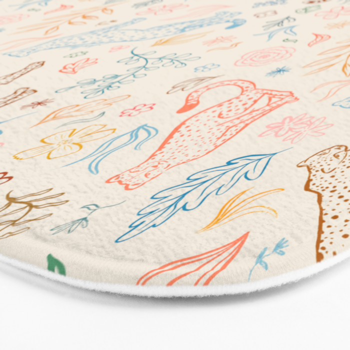 Rainbow Cheetahs and plants Bath Mat Gallery Image 3