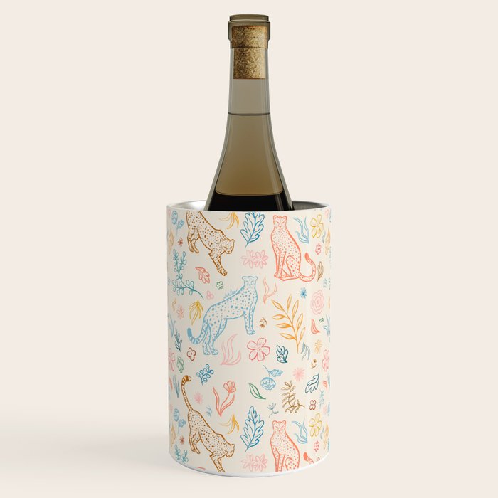 Rainbow Cheetahs and plants Wine Chiller Gallery Image 1