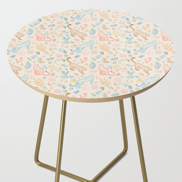 Rainbow Cheetahs and plants Side Table Gallery Image 2