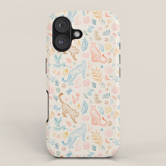 Rainbow Cheetahs and plants iPhone Case Gallery Image 1