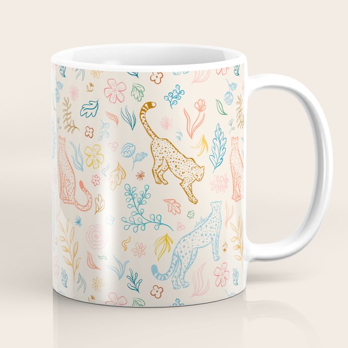 Rainbow Cheetahs and plants Coffee Mug Gallery Image 1