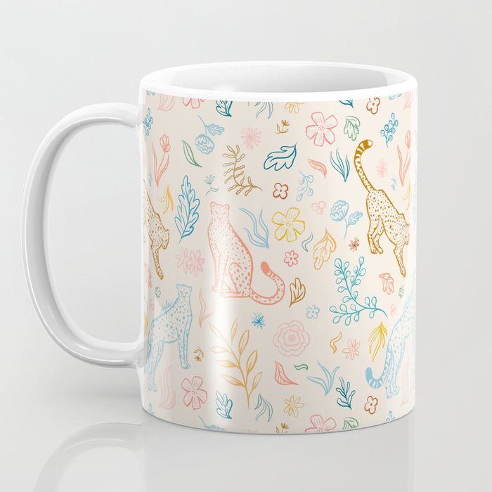 Rainbow Cheetahs and plants Coffee Mug Gallery Image 3