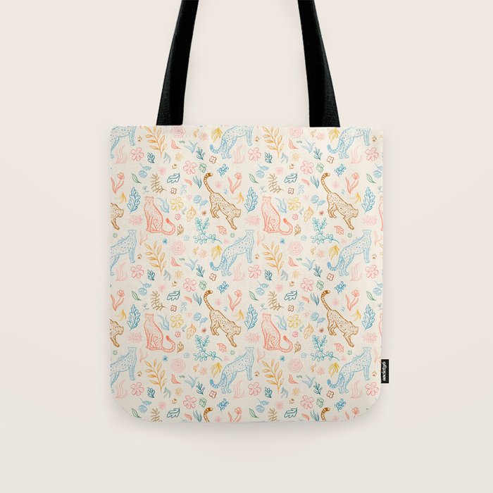 Rainbow Cheetahs and plants Tote Bag Gallery Image 1