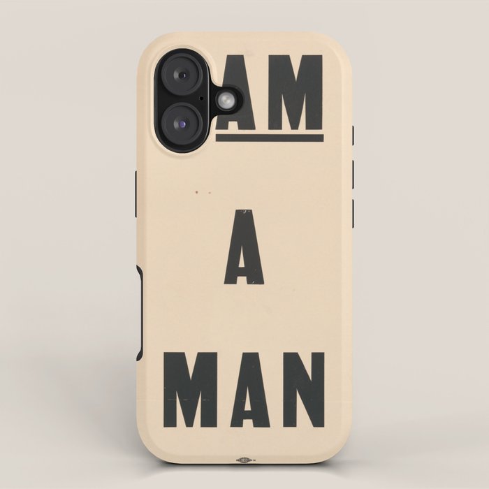 I am a Man Vintage Civil Rights Protest Poster, 1968 iPhone Case Gallery Image 1