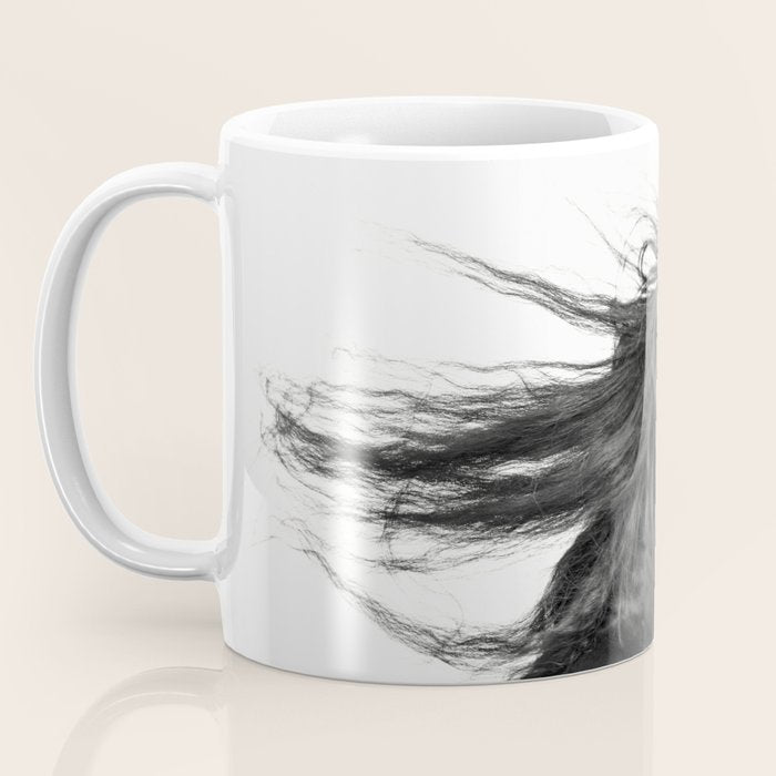 Wild Horse, Black and White Photography Coffee Mug Gallery Image 3