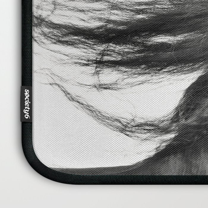 Wild Horse, Black and White Photography Laptop Sleeve Gallery Image 3