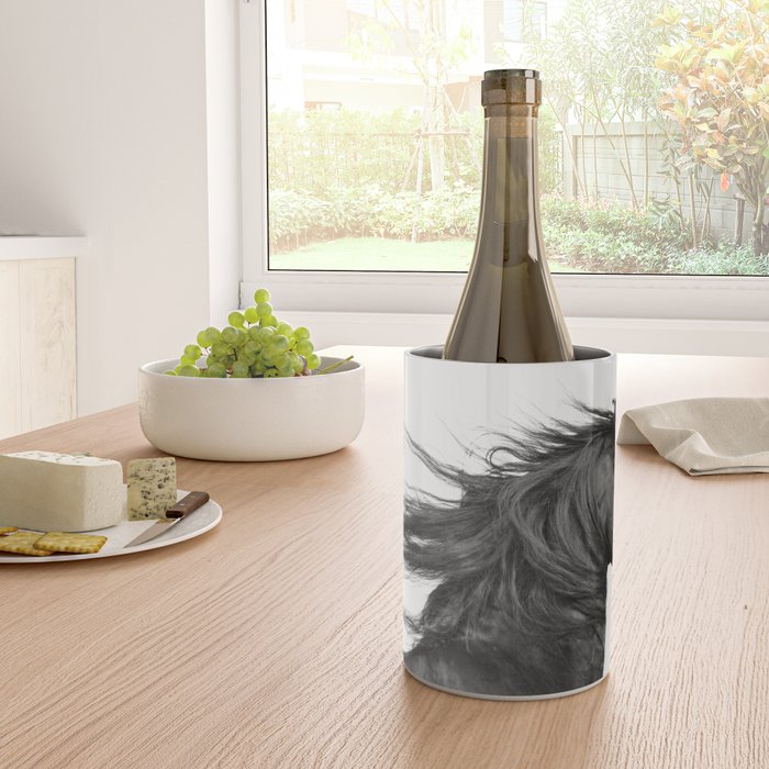 Wild Horse, Black and White Photography Wine Chiller Gallery Image 4