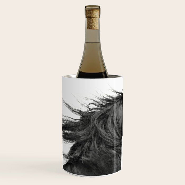 Wild Horse, Black and White Photography Wine Chiller Gallery Image 1