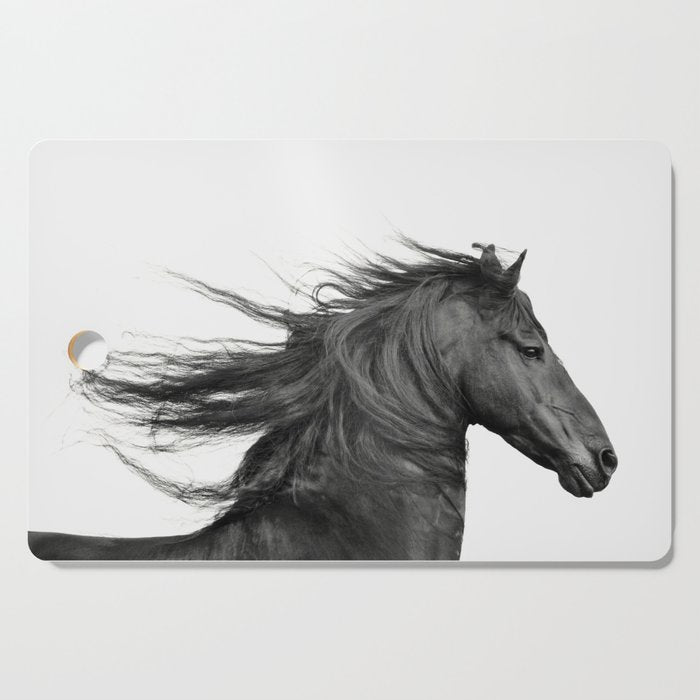 Wild Horse, Black and White Photography Cutting Board Gallery Image 1