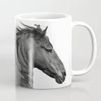 Wild Horse, Black and White Photography Coffee Mug Gallery Image 1