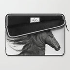 Wild Horse, Black and White Photography Laptop Sleeve Gallery Image 2