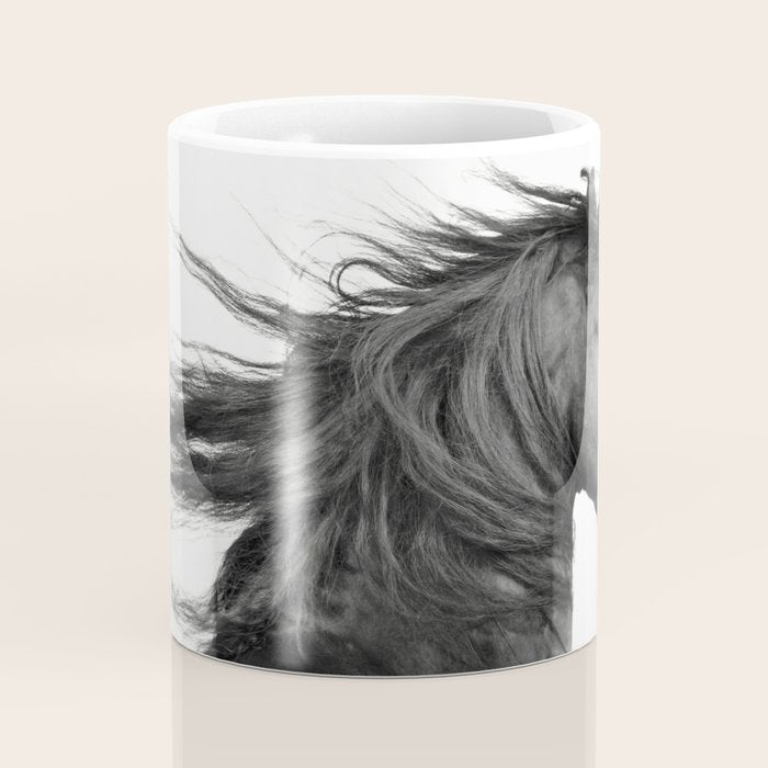 Wild Horse, Black and White Photography Coffee Mug Gallery Image 4