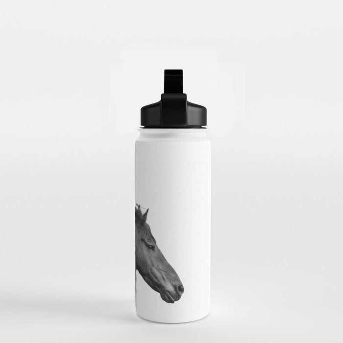 Wild Horse, Black and White Photography Water Bottle Gallery Image 2