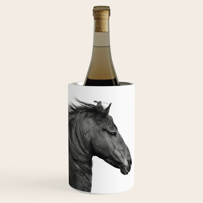 Wild Horse, Black and White Photography Wine Chiller Gallery Image 3